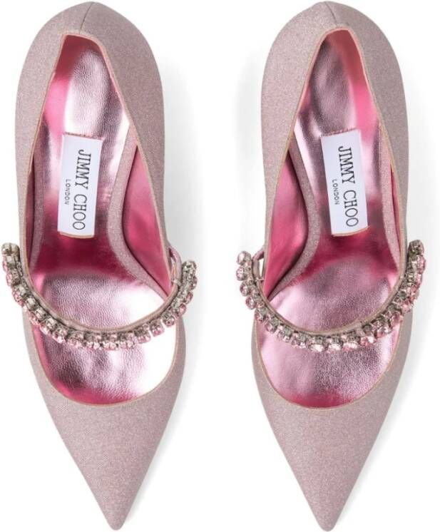 Jimmy Choo Roze Glitter Kristal Hak Schoenen Pink Dames