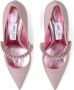 Jimmy Choo Roze Glitter Kristal Hak Schoenen Pink Dames - Thumbnail 2