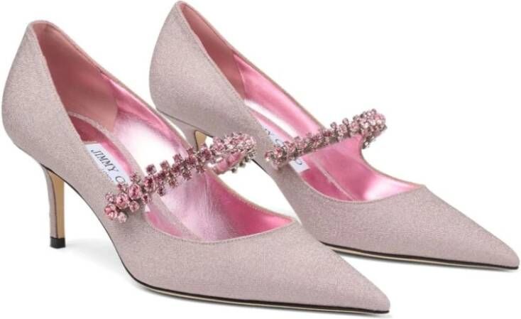 Jimmy Choo Roze Glitter Kristal Hak Schoenen Pink Dames