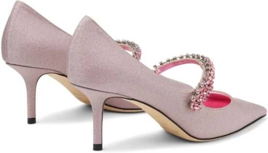 Jimmy Choo Roze Glitter Kristal Hak Schoenen Pink Dames