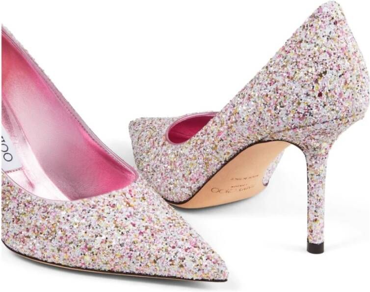 Jimmy Choo Roze Glitter Puntige Neus Stiletto's Pink Dames