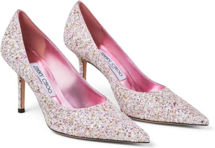 Jimmy Choo Roze Glitter Puntige Neus Stiletto's Pink Dames