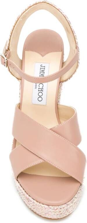 Jimmy Choo Roze Platte Schoenen met Kruisbanden Pink Dames