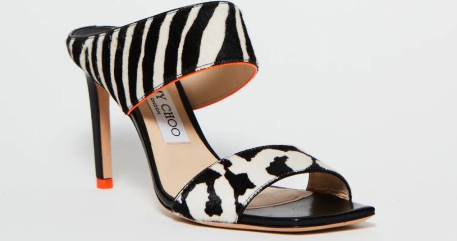 Jimmy Choo Sandaal met Zebra Print Black Dames