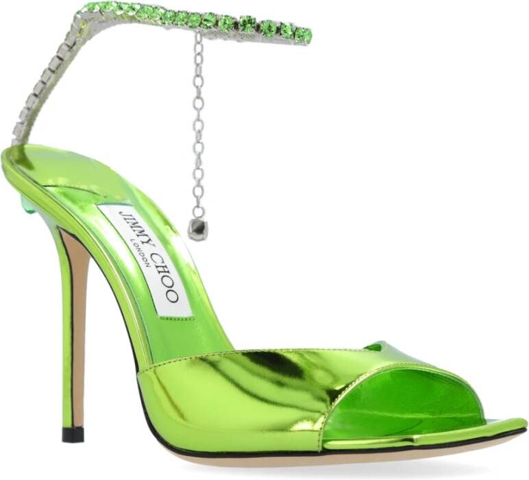 Jimmy Choo Seda Hoge Hakken Sandalen Green Dames