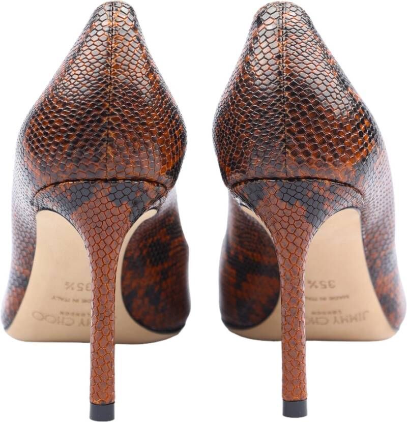 Jimmy Choo Slangenprint leren decolletes Brown Dames