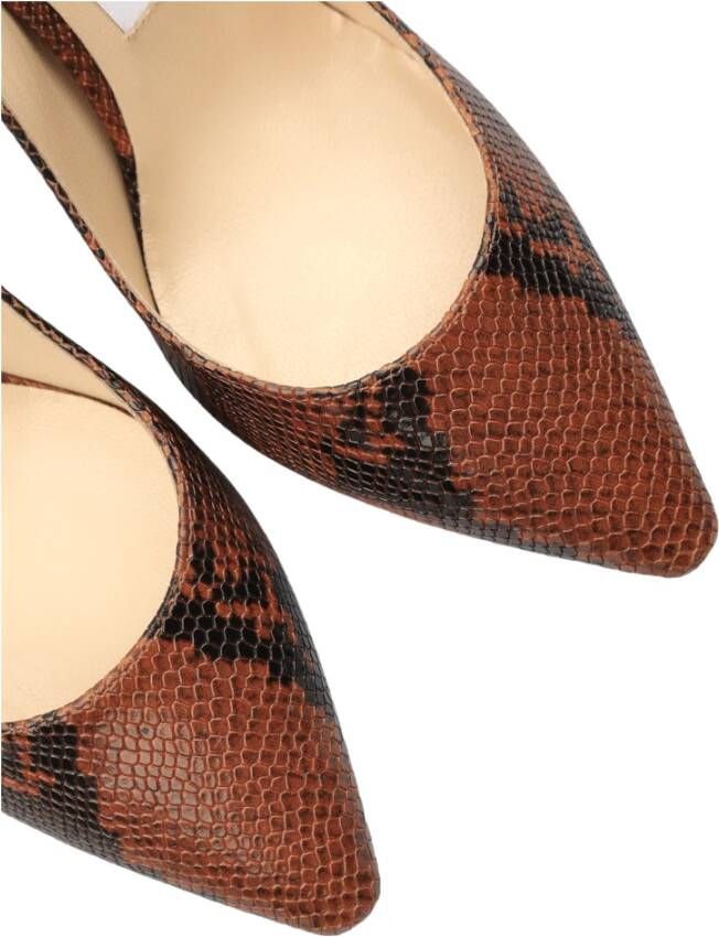 Jimmy Choo Slangenprint leren decolletes Brown Dames