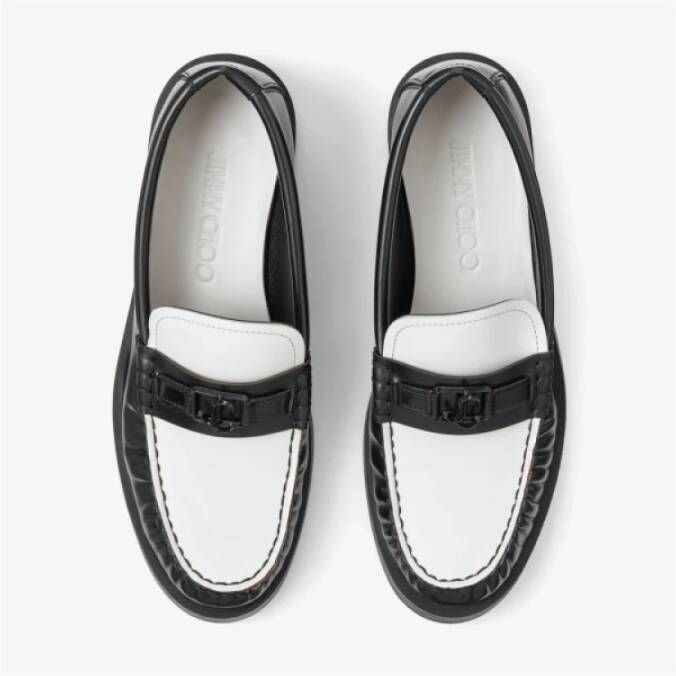 Jimmy Choo Stijlvolle platte leren loafers Black Dames