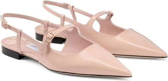 Jimmy Choo Stijlvolle platte schoenen met enkel sluiting Pink Dames