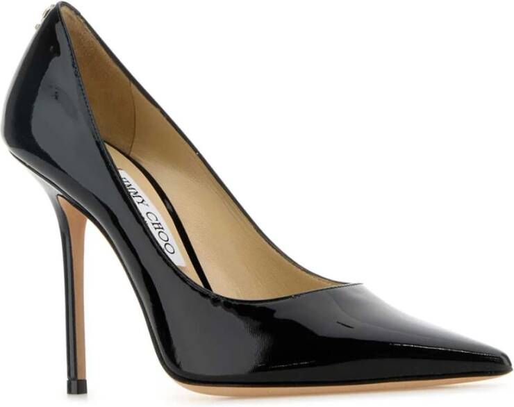 Jimmy Choo Stijlvolle Zwarte Leren Love Pumps Black Dames