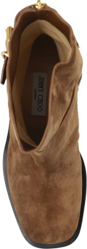 Jimmy Choo Suède enkellaarsjes Brooklyn Brown Dames