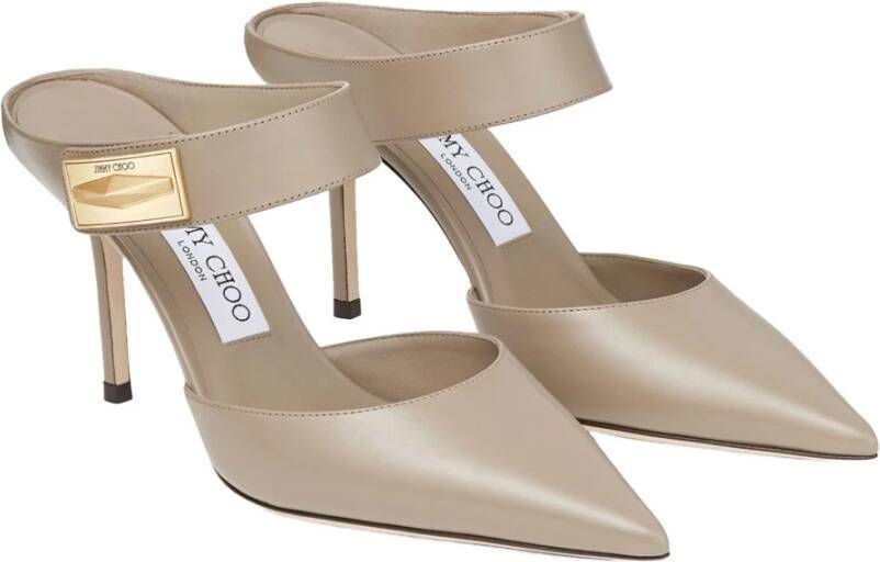 Jimmy Choo Taupe Nell Mule Decollete Schoenen Gray Dames