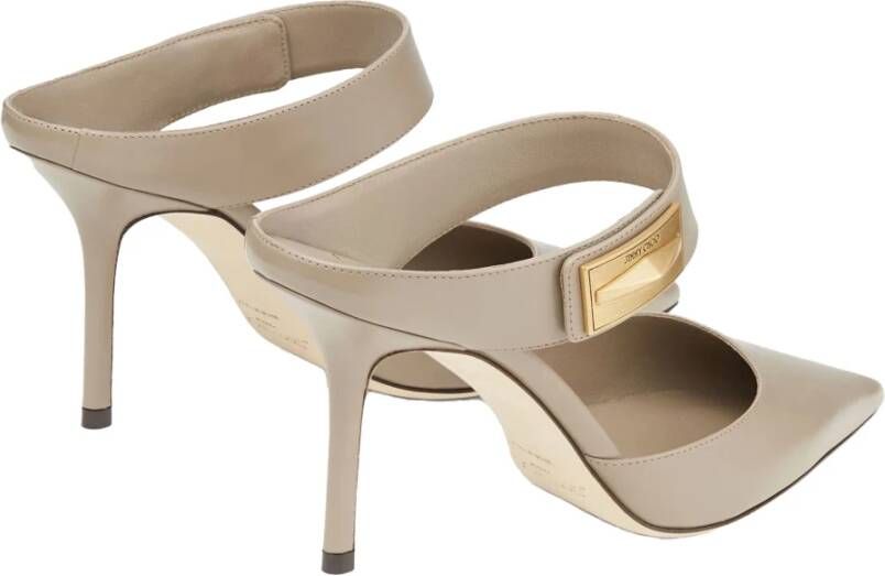 Jimmy Choo Taupe Nell Mule Decollete Schoenen Gray Dames