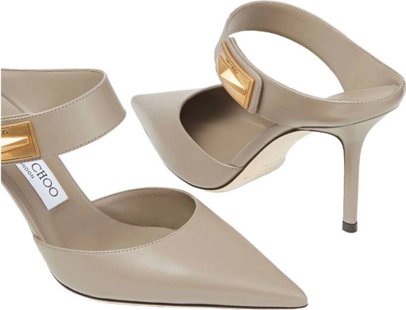 Jimmy Choo Taupe Nell Mule Decollete Schoenen Gray Dames