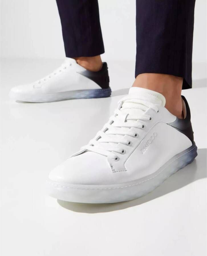 Jimmy Choo Witte Diamant Sneakers Retro Stijl White Heren