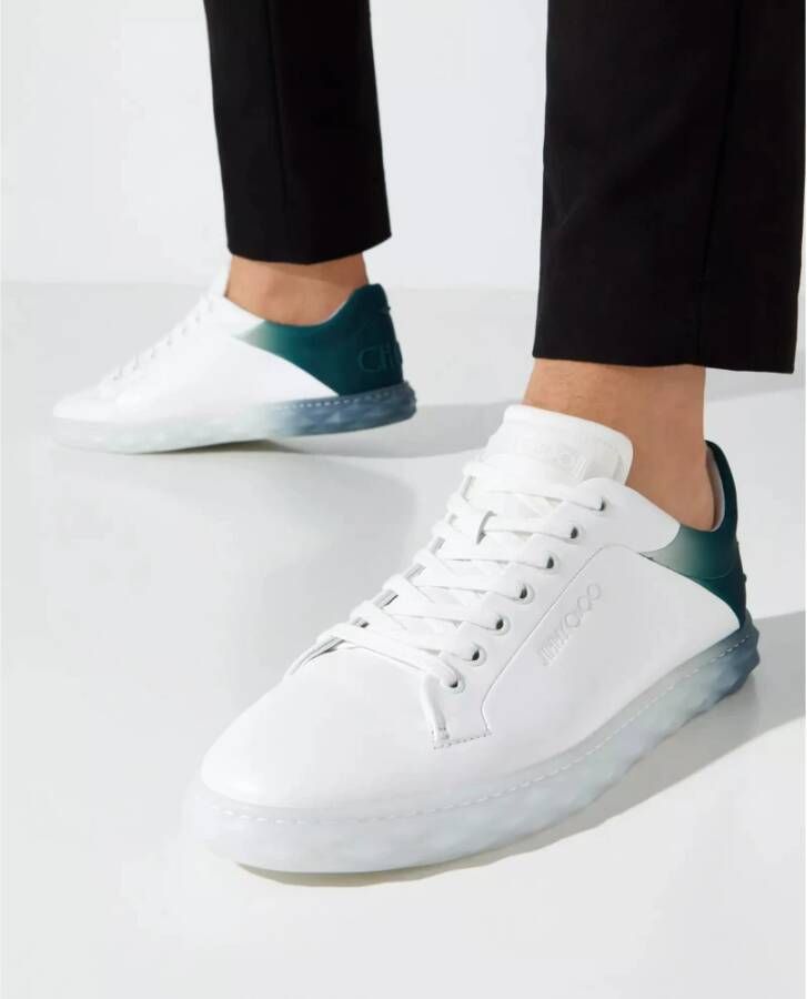 Jimmy Choo Witte Diamant Sneakers White Heren