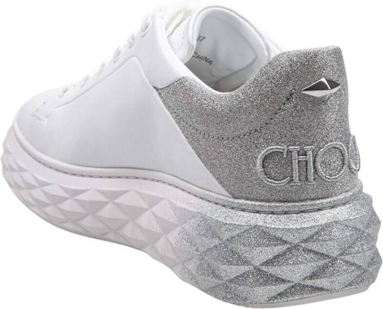 Jimmy Choo Witte Glitter Degrade Leren Sneakers White Dames