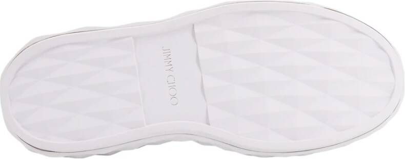 Jimmy Choo Witte Sneakers Veters Logo Leer White Dames