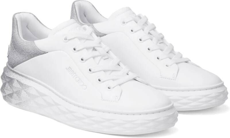 Jimmy Choo Witte Zilveren Sneakers voor een stijlvolle look White Dames