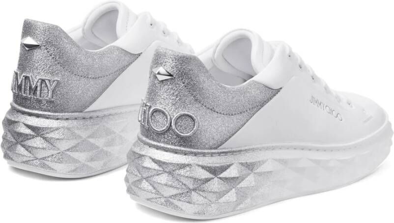 Jimmy Choo Witte Zilveren Sneakers voor een stijlvolle look White Dames