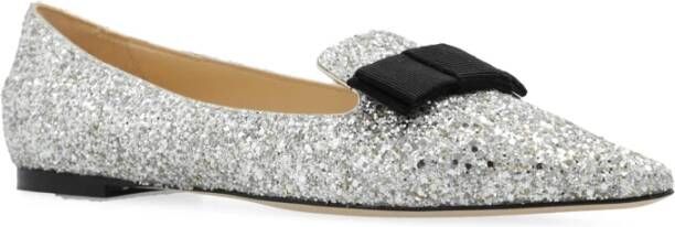 Jimmy Choo Zilveren Ballerina Flats Elegant Glitter Gray Dames