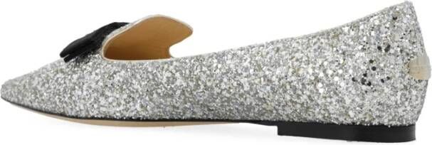 Jimmy Choo Zilveren Ballerina Flats Elegant Glitter Gray Dames