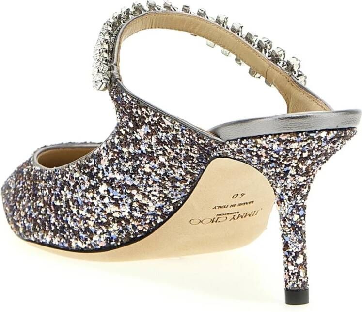 Jimmy Choo Zilveren Glitter Pumps Verhoog Stijl Gray Dames