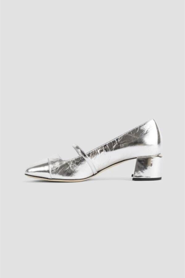 Jimmy Choo Zilveren Leren Pumps met Band Gray Dames