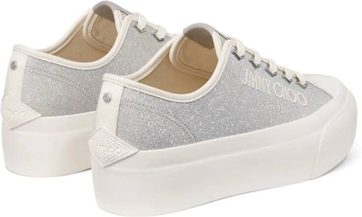 Jimmy Choo Zilveren Palm Sneakers Blue Dames