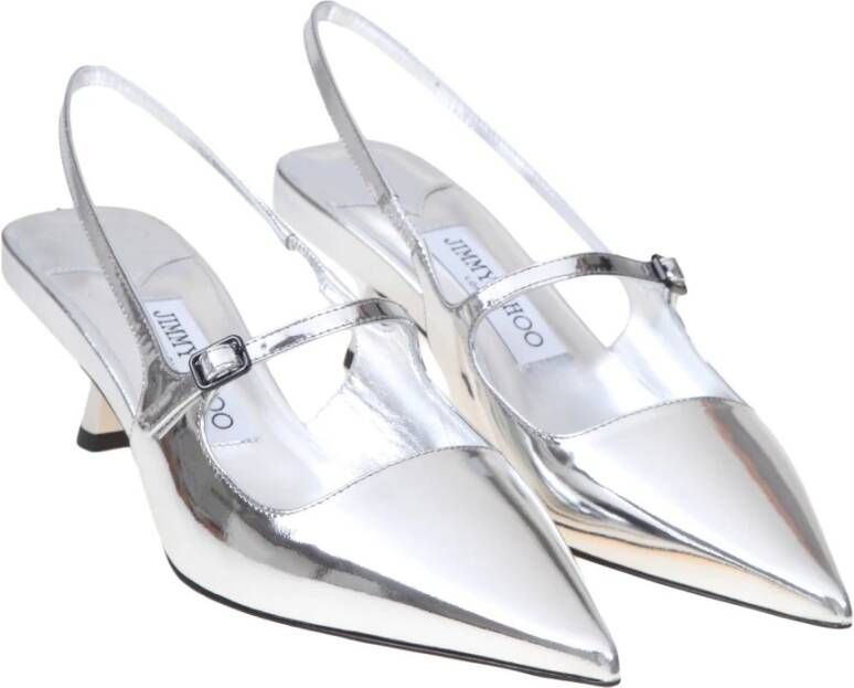 Jimmy Choo Zilveren Pumps Gestileerde Hakken Gray Dames