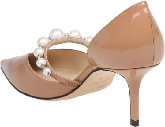 Jimmy Choo Zwarte Lakleren Decolletè Pumps Beige Dames