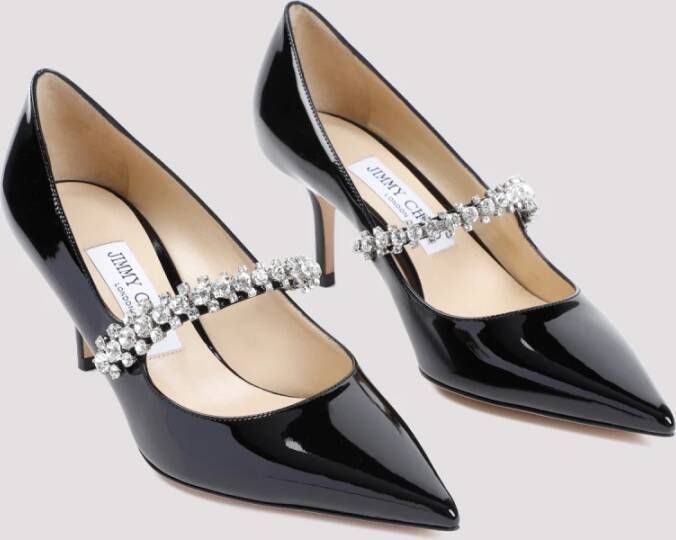 Jimmy Choo Zwarte Lakleren Kristal Pumps Black Dames