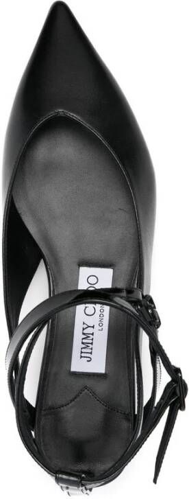 Jimmy Choo Zwarte leren gespschoenen Black Dames