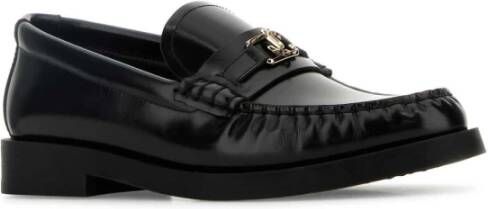 Jimmy Choo Zwarte leren loafers Black Dames