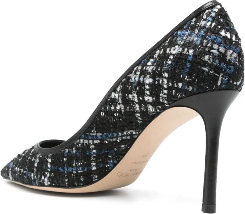 Jimmy Choo Zwarte leren puntige neus hakken Black Dames