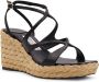 Jimmy Choo Zwarte leren sleehak sandalen met band Black Dames - Thumbnail 2