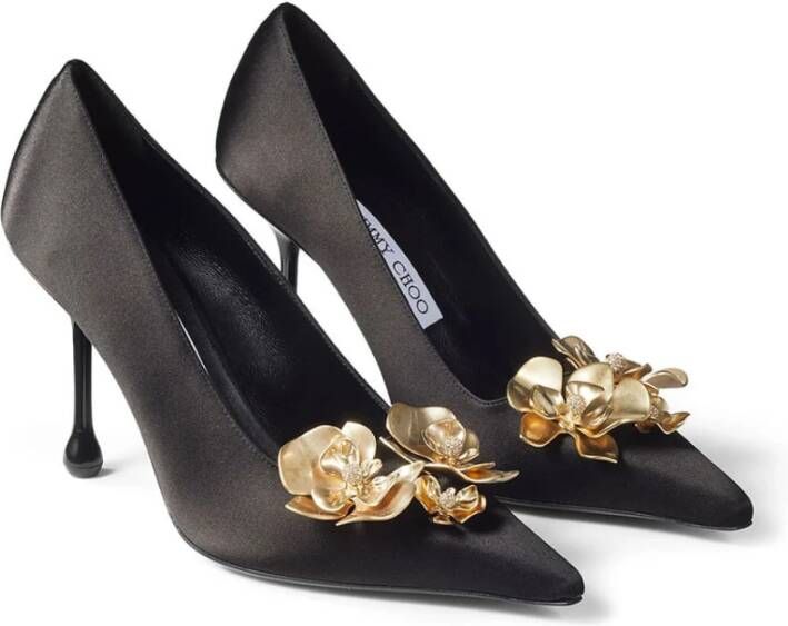 Jimmy Choo Zwarte Metalen Pumps Ixia Stijl Black Dames