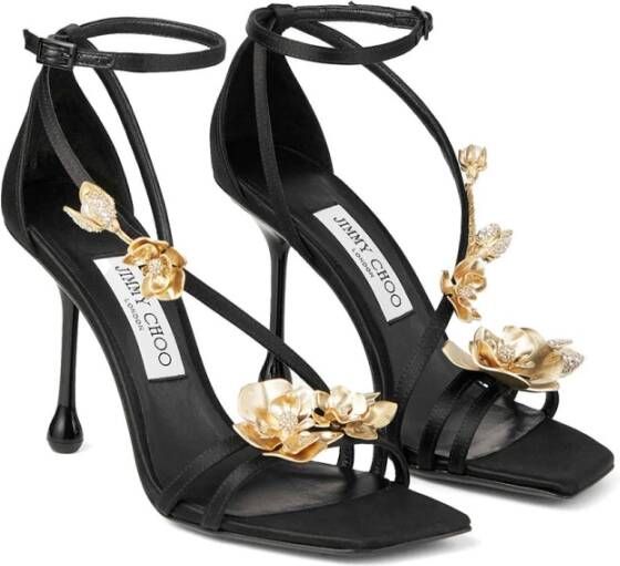 Jimmy Choo Zwarte Metalen Sandalen Black Dames