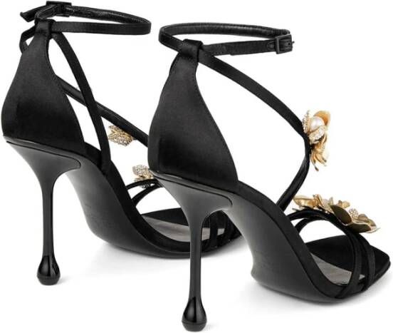 Jimmy Choo Zwarte Metalen Sandalen Black Dames