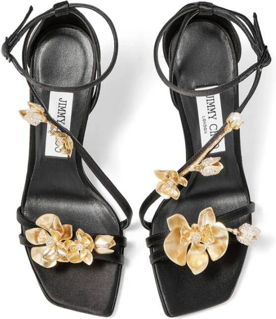 Jimmy Choo Zwarte Metalen Sandalen Black Dames