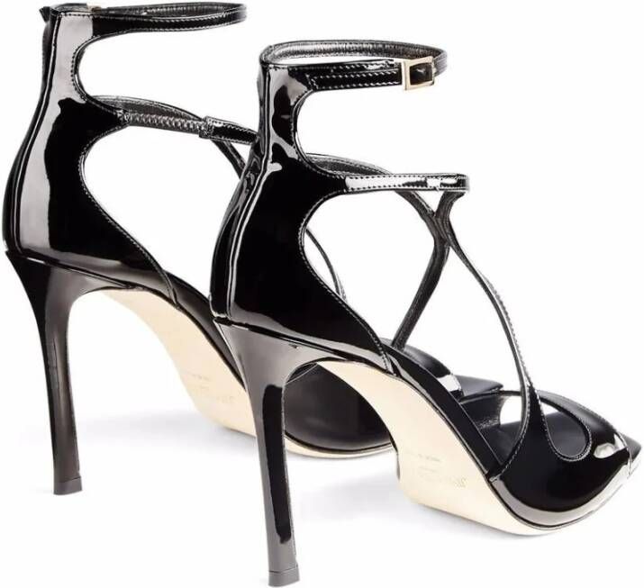 Jimmy Choo Zwarte Patentleren Azia Sandalen Black Dames