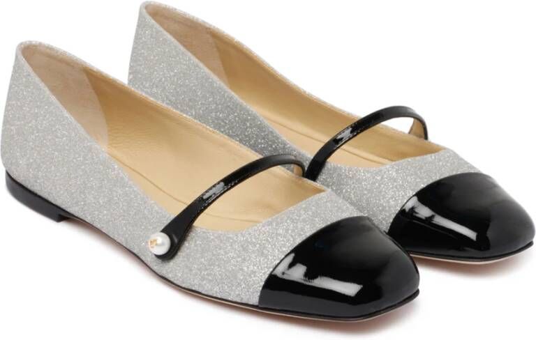 Jimmy Choo Zwarte platte schoenen Elegant stijl Gray Dames