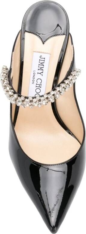 Jimmy Choo Zwarte platte schoenen met kristalversieringen Black Dames