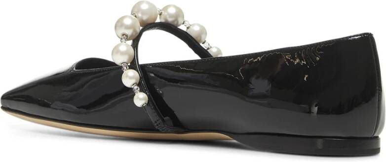 Jimmy Choo Zwarte platte schoenen met versierde band Black Dames