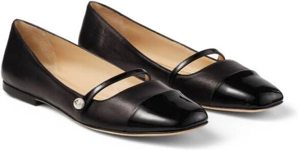 Jimmy Choo Zwarte platte schoenen met vierkante neus Black Dames