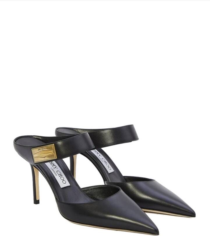 Jimmy Choo Zwarte Puntige Neus Muiltjes Black Dames