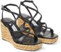 Jimmy Choo Zwarte Raffia Sleehak Vierkante Neus Schoenen Black Dames - Thumbnail 2