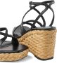 Jimmy Choo Zwarte Raffia Sleehak Vierkante Neus Schoenen Black Dames - Thumbnail 3