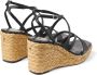 Jimmy Choo Zwarte Raffia Sleehak Vierkante Neus Schoenen Black Dames - Thumbnail 5