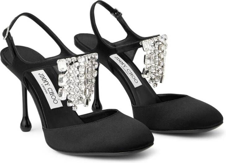 Jimmy Choo Zwarte Slingback Pumps met Kristal Black Dames